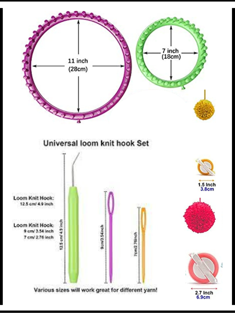 Round Knitting Loom Set - Loom Set of Four Different Sizes